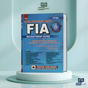 Book titled 'FIA Recruitment Guide' by Proton Publishers on a white pedestal with a light blue background.