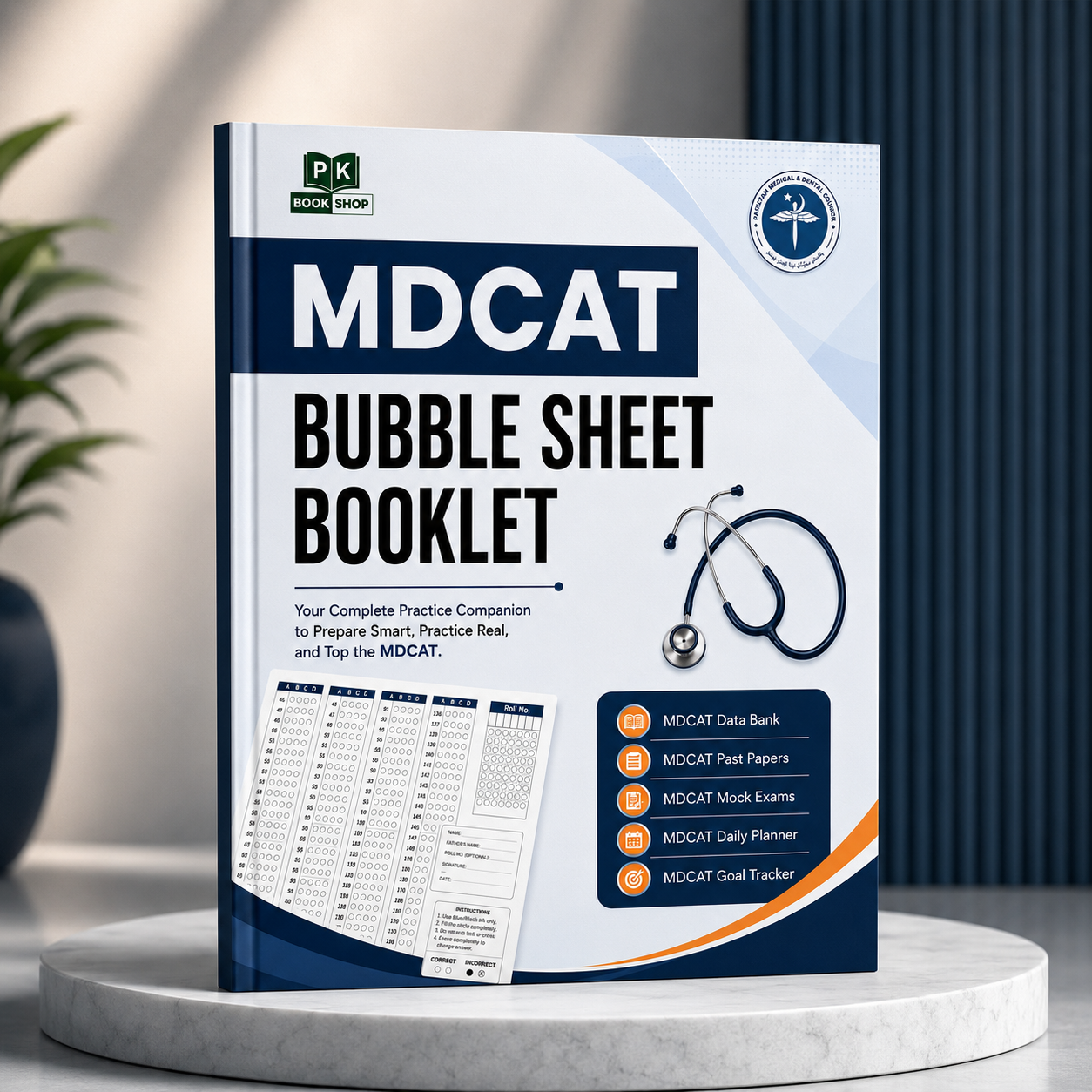 MDCAT 2026 Bubble Sheet Booklet with MDCAT Goal Tracker