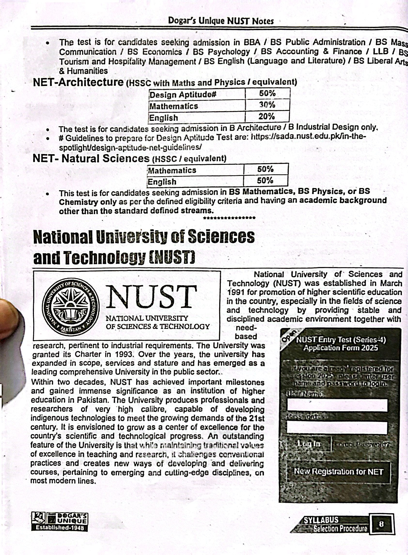 Nust Cpnet NUST NET Guide 2026 (All Departments Admission Guide) by Dogar Publish ...
